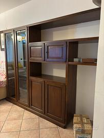 Mobile sala legno massiccio con vetrina