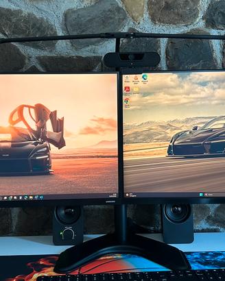 Schermo PC doppio con braccio 27”x2