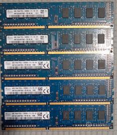 5 moduli RAM DDR3 SK Hynix 4GB - 2GB