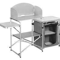 Cucina da campeggio pieghevole con ripiani