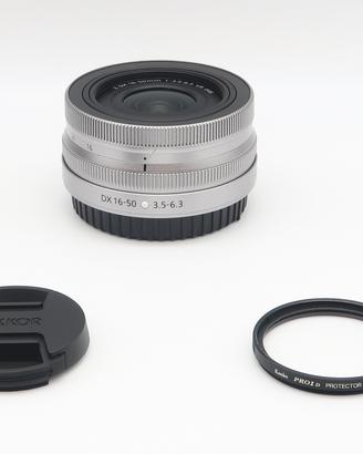 Nikon Z DX 16-50mm f/3.5-6.3 VR + filtro UV.