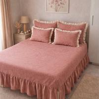 Set Copriletto Matrimoniale con Volant  + Cuscini