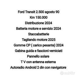 Ford Transit 2.500 a aspirato perfetto in gosto 90