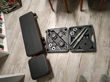 panca e pesi modulabili