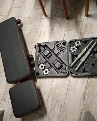 panca e pesi modulabili