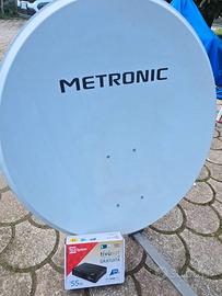 DECODER TV SAT TELE SYSTEM +PARABOLA 80CM + STAFFA