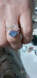 anello tanzanite silver rose quartz