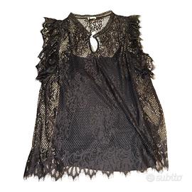 Top nero in pizzo Fiorella Rubino taglia XL 🖤