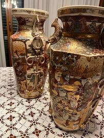 Coppia di Vasi Giapponesi Satsuma Antichi - Decora