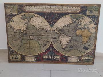 Grande Quadro Tela Mappa antica Mondo