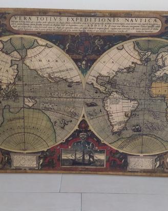 Grande Quadro Tela Mappa antica Mondo