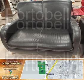Codice: 9986 DIVANO N.2 POSTI IN PELLE COLORE NER
