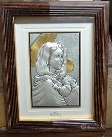 Quadro Madonna  lamina d'argento 925 Acca