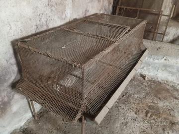 Gabbia per conigli con mangiatoia