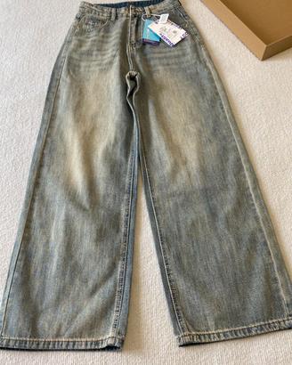 Jeans dritti a vita alta vintage da donna