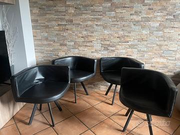 Sedie ad angolo ecopelle nere