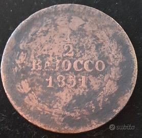 moneta 1851 1/2baiocchi