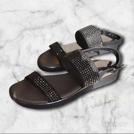 Sandali neri donna con strass