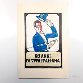 Rarissimo bozzetto Disegno d'epoca stile Dudovich