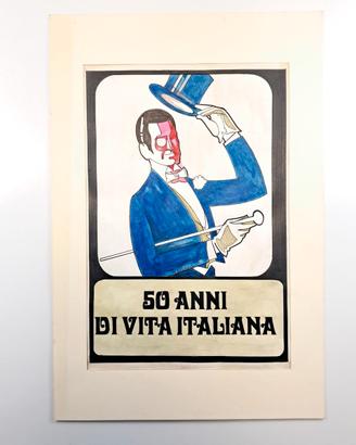 Rarissimo bozzetto Disegno d'epoca stile Dudovich
