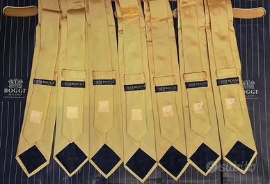 n.7 Cravatte BOGGI MILANO in pura seta gialla