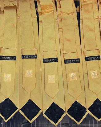 n.7 Cravatte BOGGI MILANO in pura seta gialla