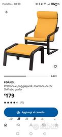 poltrona Ikea Poang e poggiapiedi