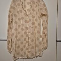 Camicia a pois nocciola