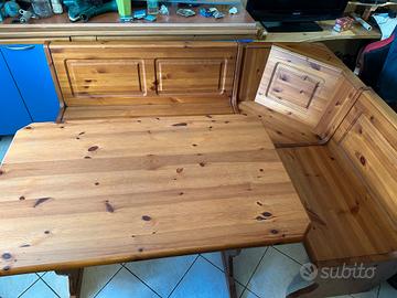 tavolo legno da interno e panchina 