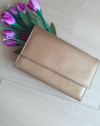 pochette oro vera pelle vintage