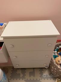 Fasciatoio con bagnetto integrato e cassettiera