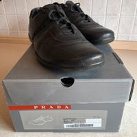 Prada scarpe pelle nera uomo taglia 45 originsli