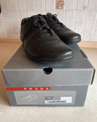 Prada scarpe pelle nera uomo taglia 45 originali