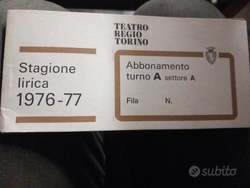 abbonamento teatro regio Torino  76/77