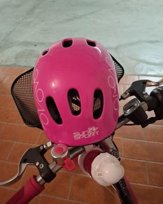 Bicicletta bambina 20 pollici con casco rosa