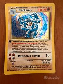 Machamp 1 edizione carta pokemon HOLO 8/102