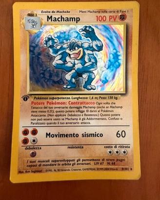 Machamp 1 edizione carta pokemon HOLO 8/102