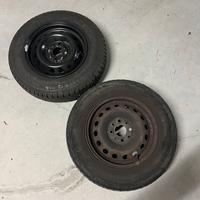 Cerchi in ferro 13 pollici con copri cerchi fiat p