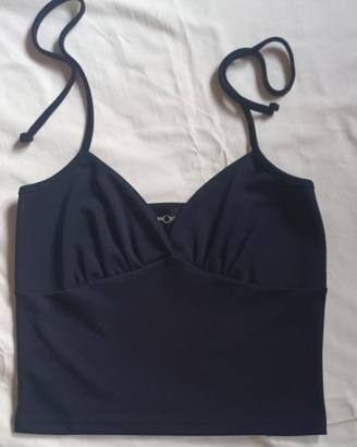 Top Milan Style blu a v, misura S