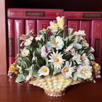 Fioriera in ceramica stile Capodimonte a colori