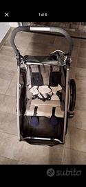 Carrello per bicicletta XLC Duo S max 2 bambini