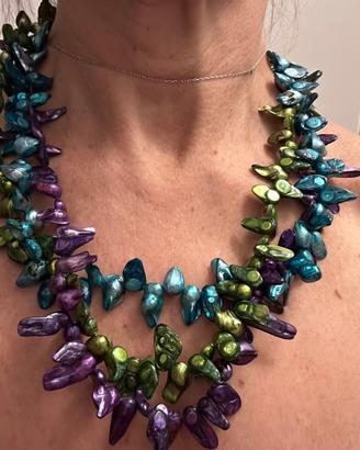 Collana originale M. Lefevre perle multicolore