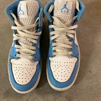 Jordan mid 1 bianche, azzurre e grigie