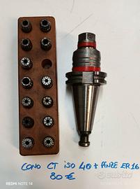 Cono CT ISO 40+pinze ER 16 - Tornio - fresatrice 