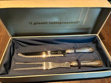 Set coltello e forchettone arrosto silver plated