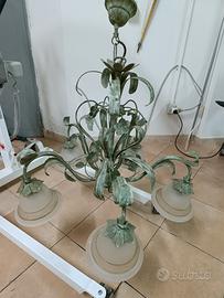 lampadario in ferro battuto 5 luci 