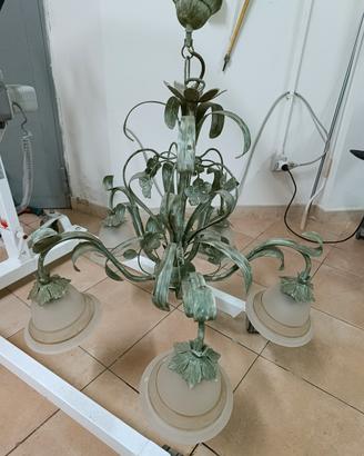lampadario in ferro battuto 5 luci 