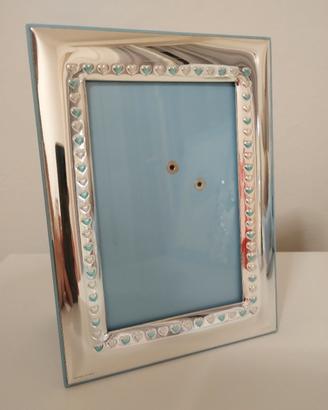 Cornici argento bambini azzurra