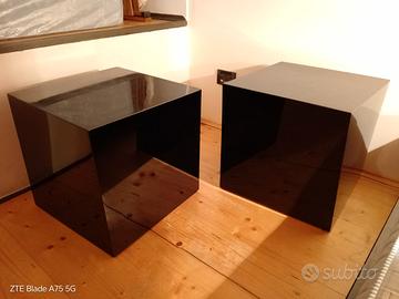 2 tavolini a cubo anni 70, neri