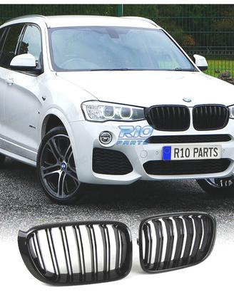GRIGLIA DOPPIA BMW X3 F25 X4 F26 LOOK M NERO LUCID